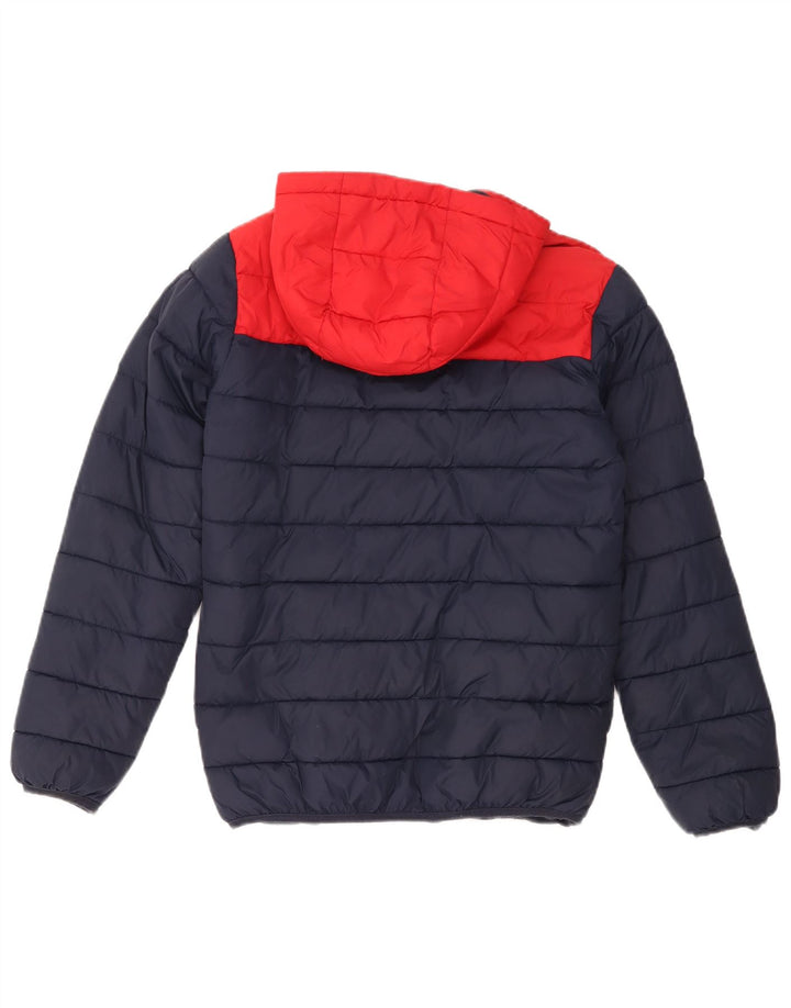 Lyle & Scott Boys Hooded Padded Jacket 12-13 Years Navy Blue Colourblock