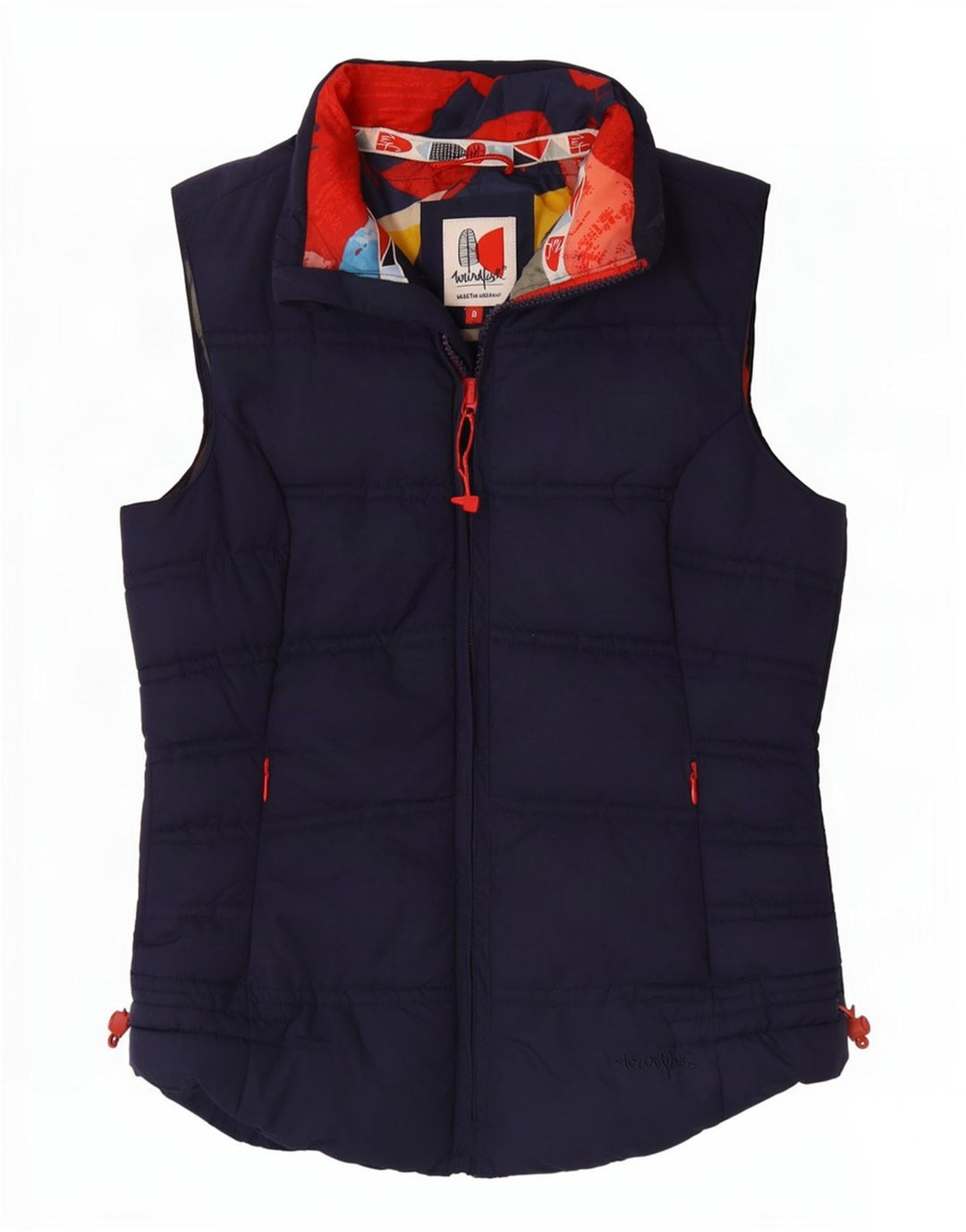 Weird Fish Womens Padded Gilet UK 8 Small Navy Blue Polyester