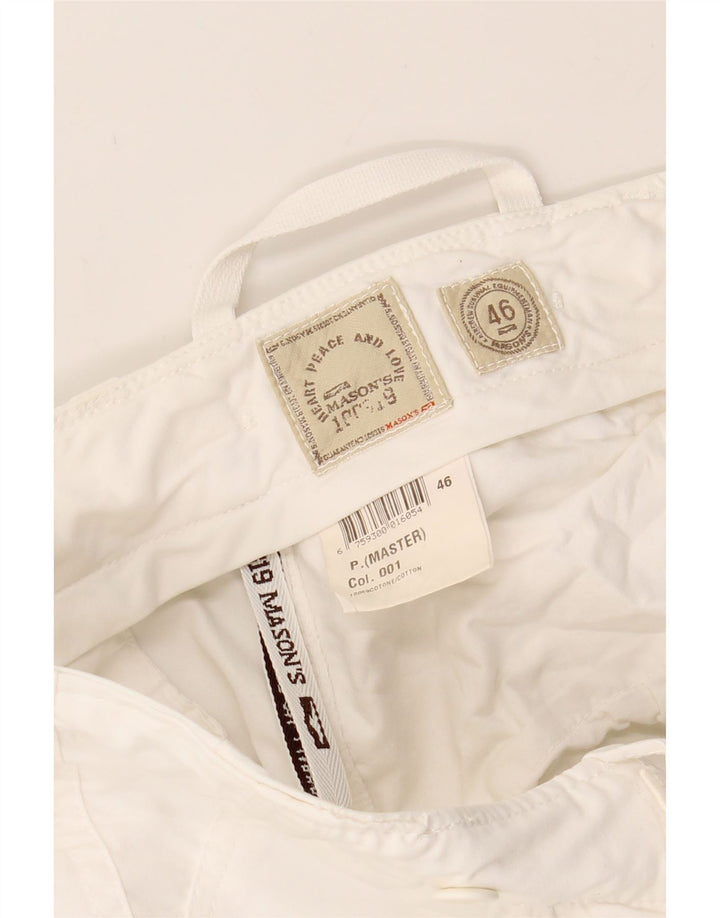 MASON'S Womens Chino Trousers IT 46 W33 L27 White Cotton Vintage Mason's and Second-Hand Mason's from Messina Hembry 