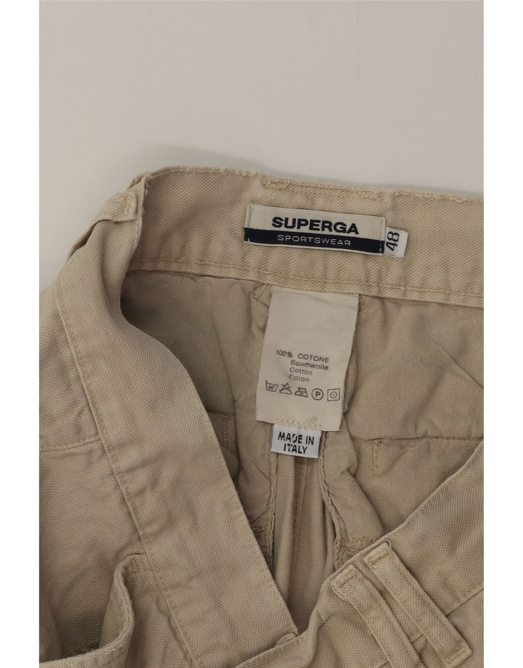 SUPERGA Mens Cargo Shorts IT 48 Medium W32  Beige Cotton