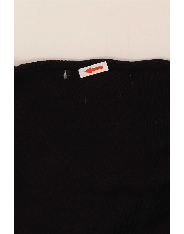Zara Mens V-Neck Jumper Sweater Medium Black