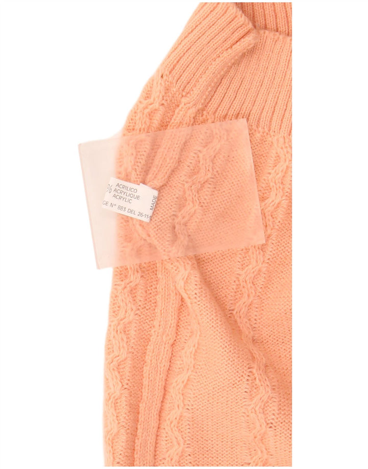 Vintage Womens Crew Neck Jumper Sweater UK 16 Large Pink Wool