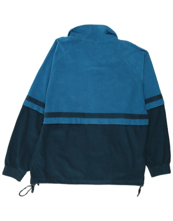 Lotto Mens Velour Tracksuit Top Jacket Large Blue Colourblock