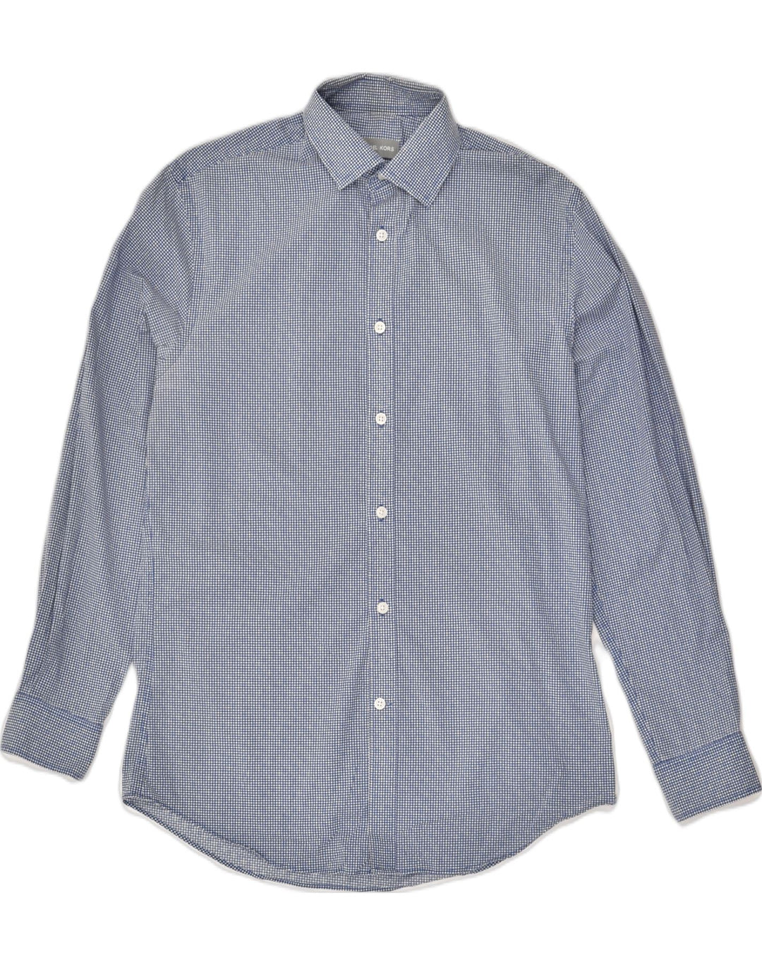 MICHAEL KORS Mens Stretch Slim Fit Shirt Size 15  Medium Blue Geometric | Vintage Michael Kors | Thrift | Second-Hand Michael Kors | Used Clothing | Messina Hembry 