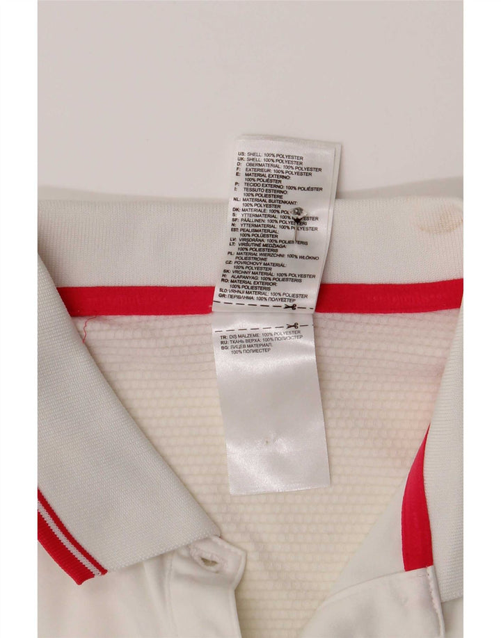 Adidas Womens Polo shirt UK 14 Medium White Colourblock Polyester