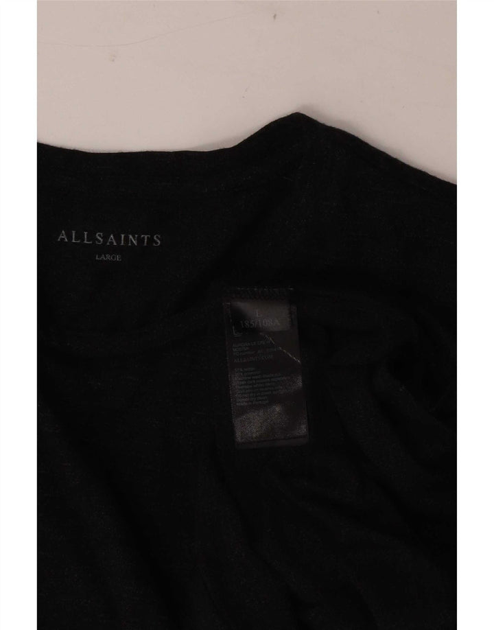 All Saints Mens Top Long Sleeve Large Grey Cotton