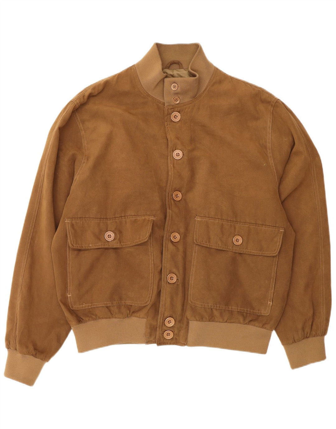 Brugi Mens Bomber Jacket IT 52 XL Beige Polyester