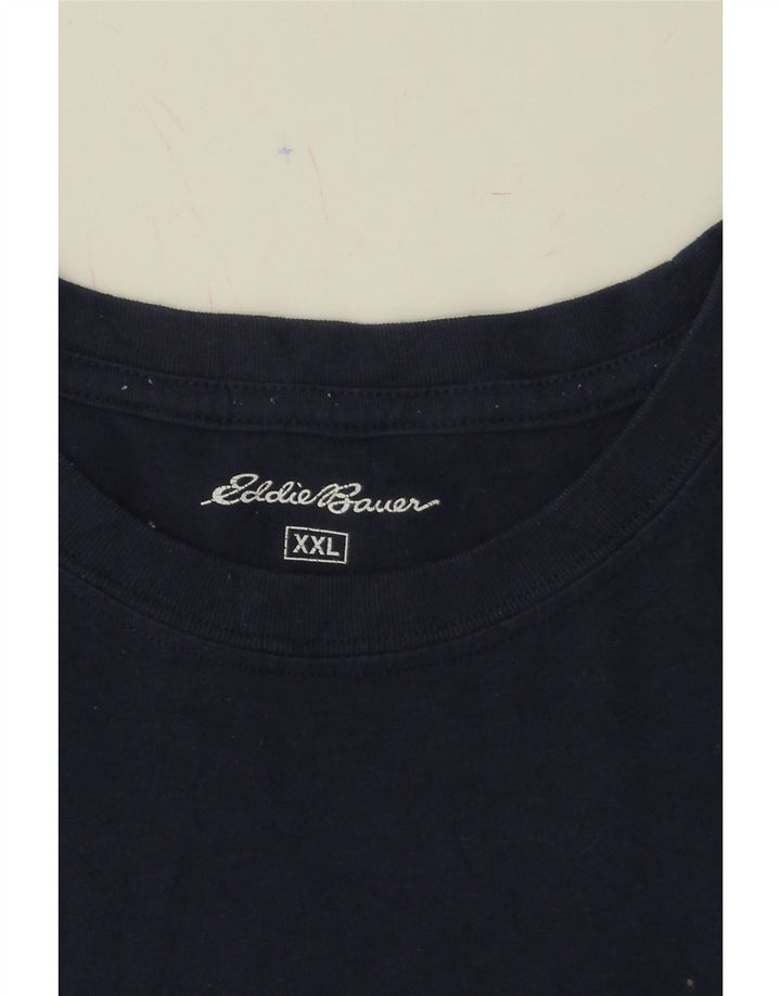 EDDIE BAUER Mens T-Shirt Top 2XL Navy Blue Cotton Vintage Eddie Bauer and Second-Hand Eddie Bauer from Messina Hembry 