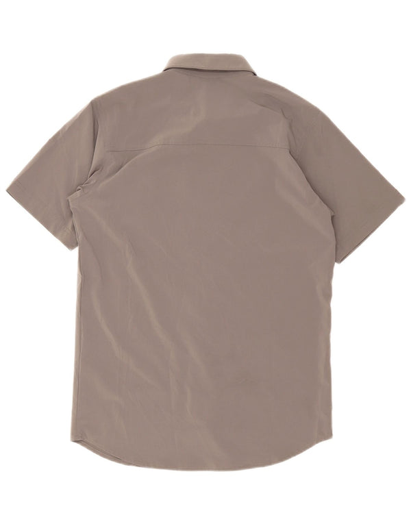 Columbia Mens Short Sleeve Shirt Small Grey Polyester