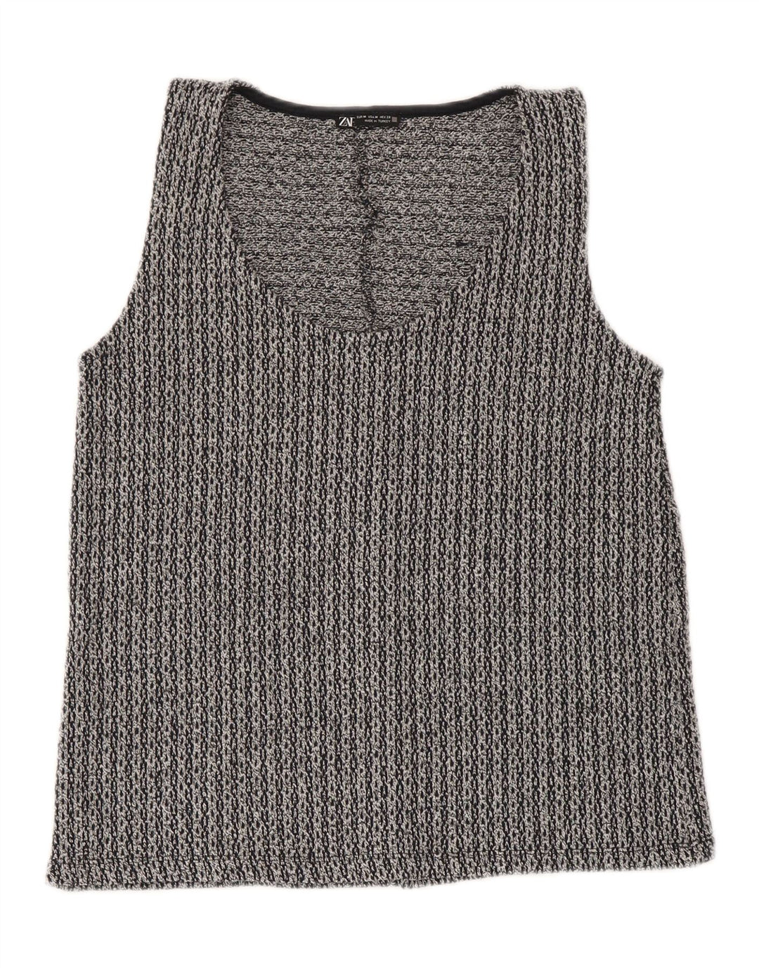 Zara Womens Vest Top UK 12 Medium Grey Polyester