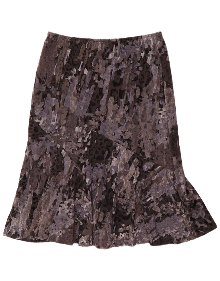 CARLA FERRONI Womens Trumpet Skirt Medium W30 Grey Animal Print Polyamide