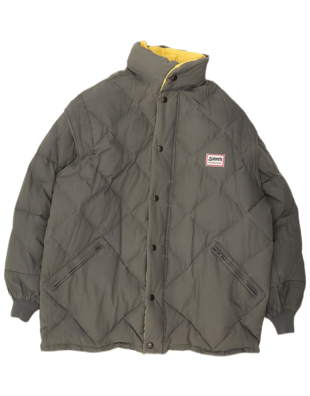 DOLOMITE Mens Hooded Reversible Padded Jacket UK 38 Medium Yellow