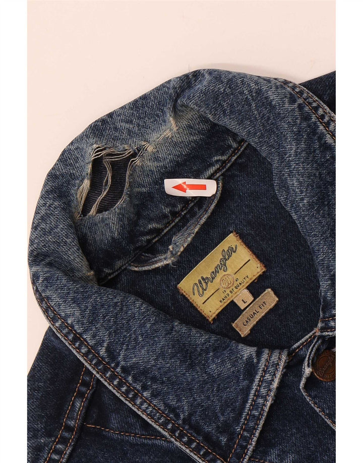 Wrangler Mens Casual Fit Denim Jacket UK 40 Large Blue