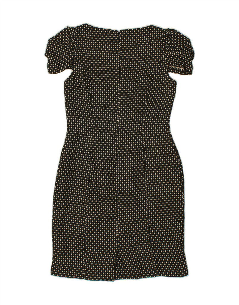 GREAT PLAINS Womens Sheath Dress UK 10 Small Black Polka Dot Polyester Vintage Great Plains and Second-Hand Great Plains from Messina Hembry 