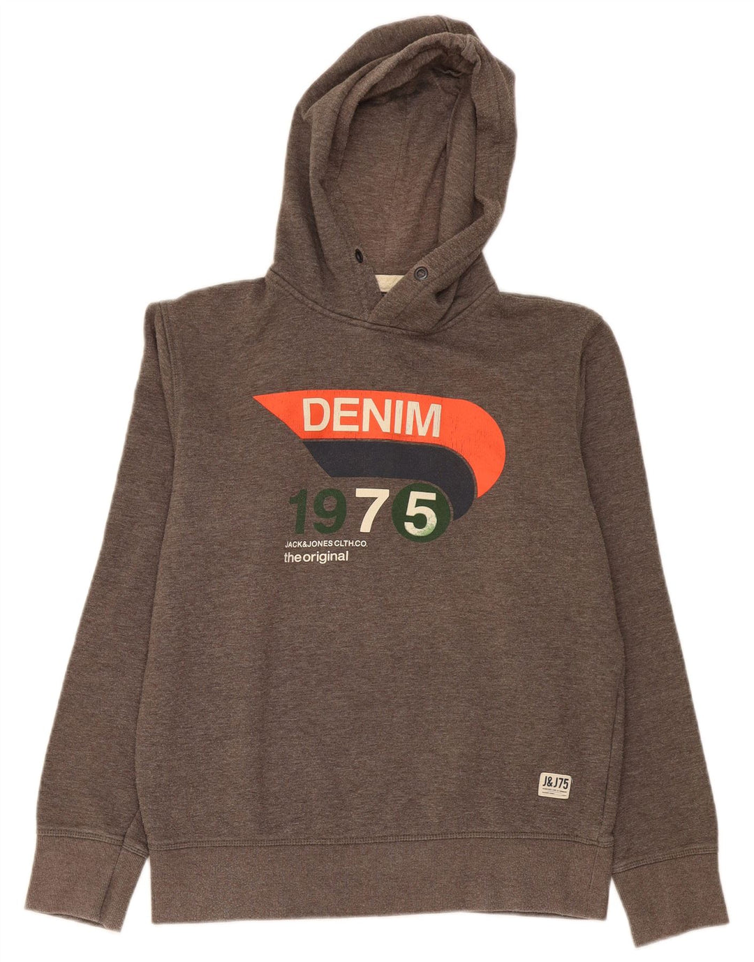 Jack & Jones Mens Graphic Hoodie Jumper Large Grey
