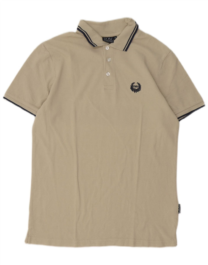 Gian Marco Venturi Mens Regular Fit Polo Shirt Medium Beige Cotton