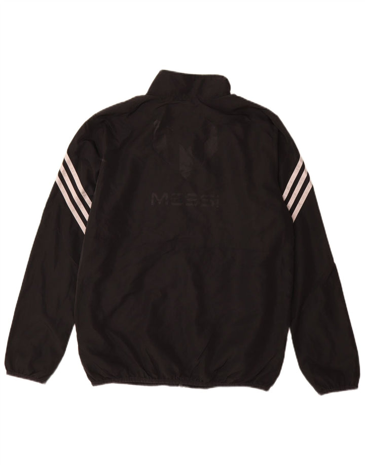 Adidas Girls MESSI Graphic Tracksuit Top Jacket 13-14 Years Black Polyester