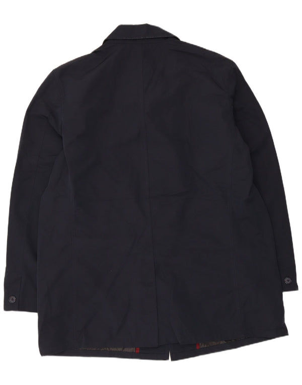 Marks & Spencer Mens Overcoat UK 44 2XL Navy Blue Polyester