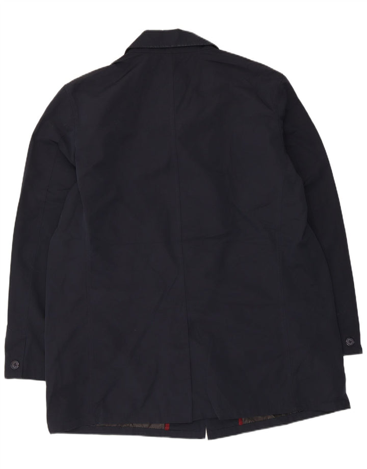 Marks & Spencer Mens Overcoat UK 44 2XL Navy Blue Polyester