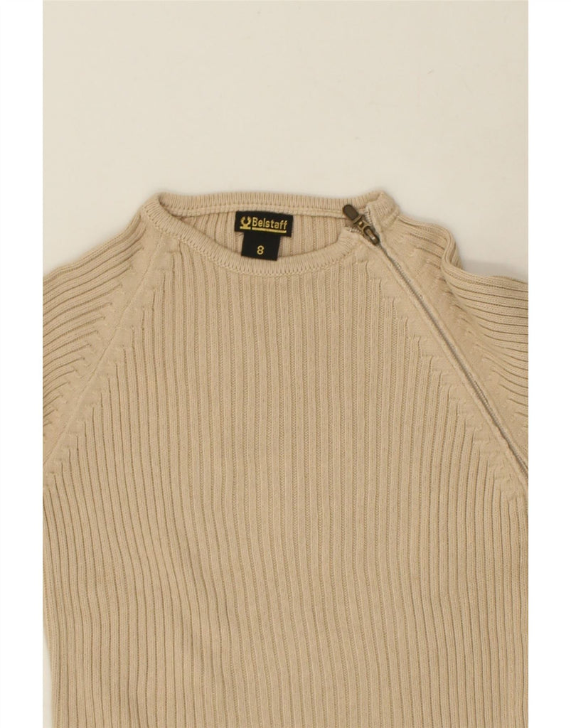 BELSTAFF Boys Cardigan Sweater 7-8 Years Beige Cotton | Vintage Belstaff | Thrift | Second-Hand Belstaff | Used Clothing | Messina Hembry 