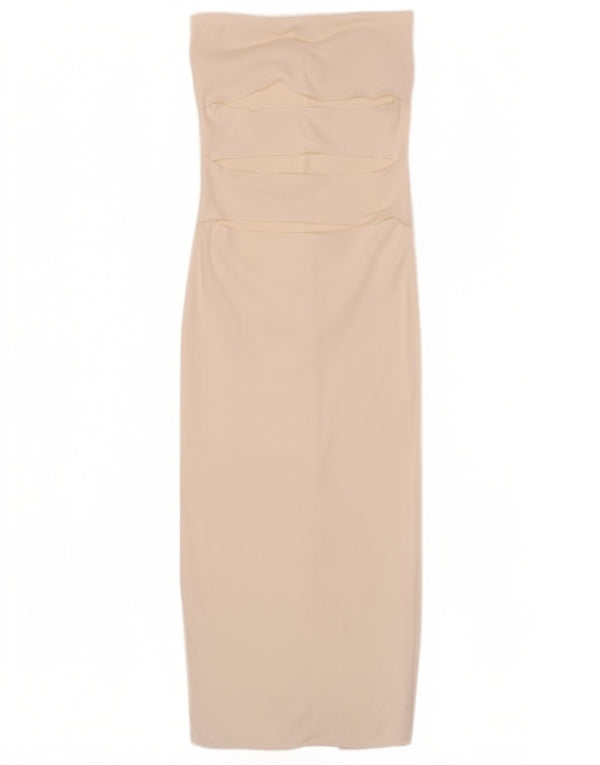 Zara Womens Strapless Dress UK 14 Medium White Viscose