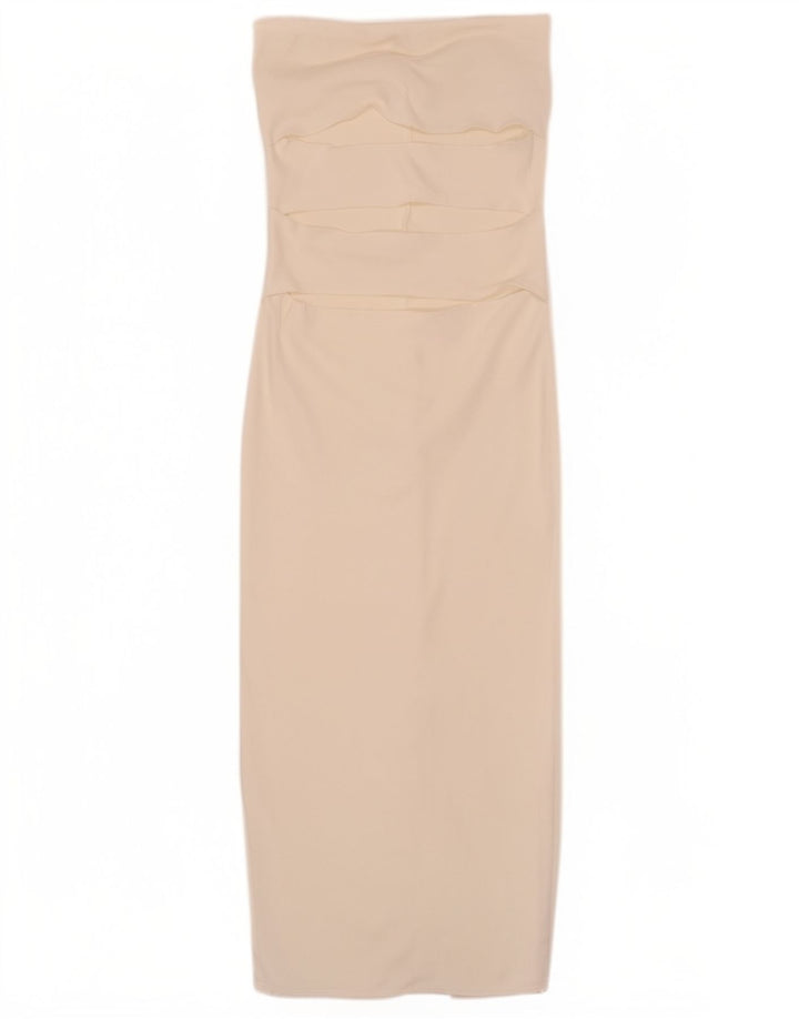Zara Womens Strapless Dress UK 14 Medium White Viscose