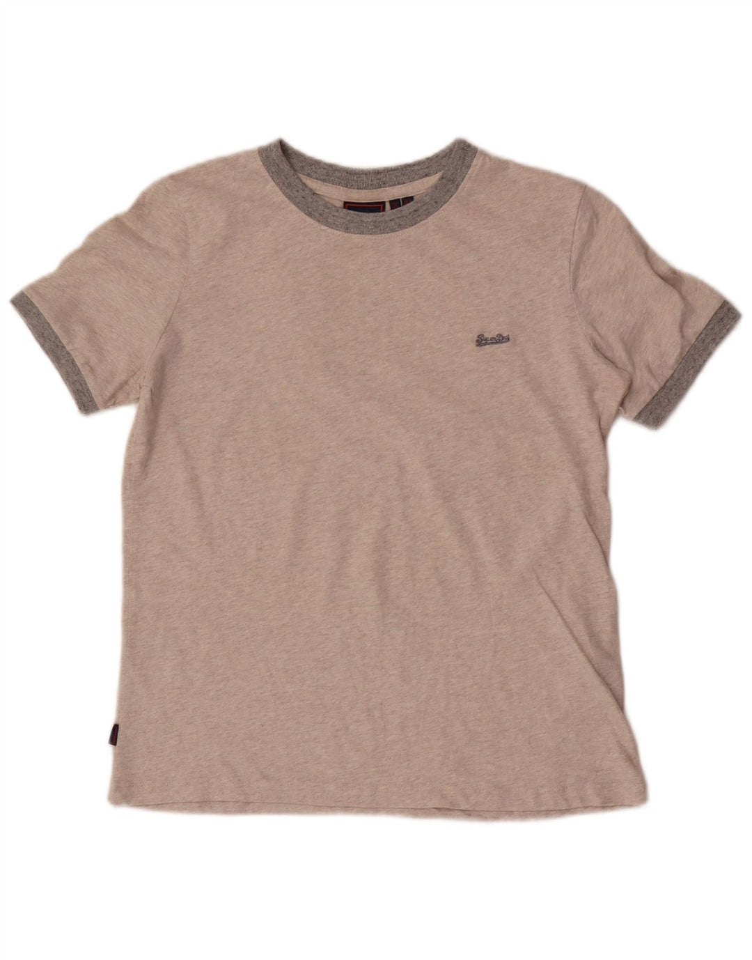 Superdry Womens T-Shirt Top UK 8 Small Grey Cotton