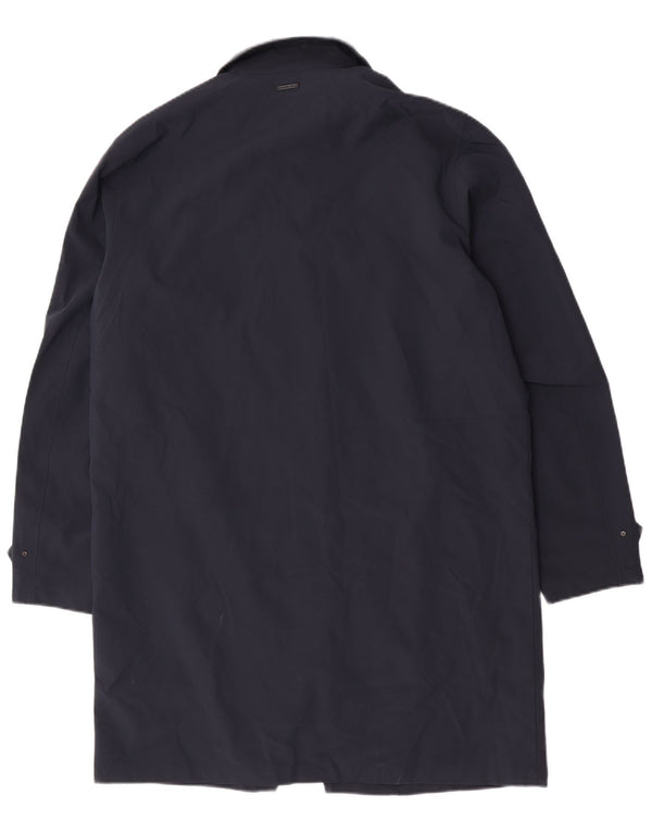 Michael Kors Mens Overcoat UK 36 Small Navy Blue Polyester