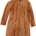 Bayside Womens Leather Coat UK 16 Large Brown Leather