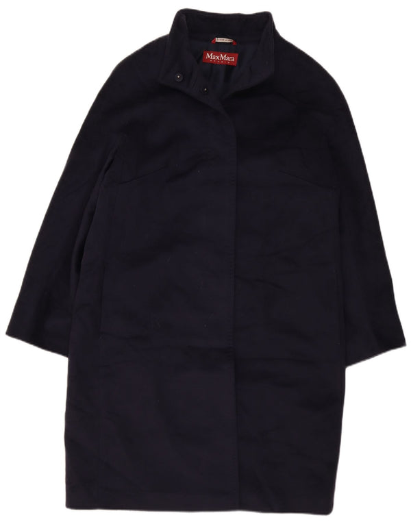 Max Mara Womens Overcoat UK 16 Large  Navy Blue Virgin Wool