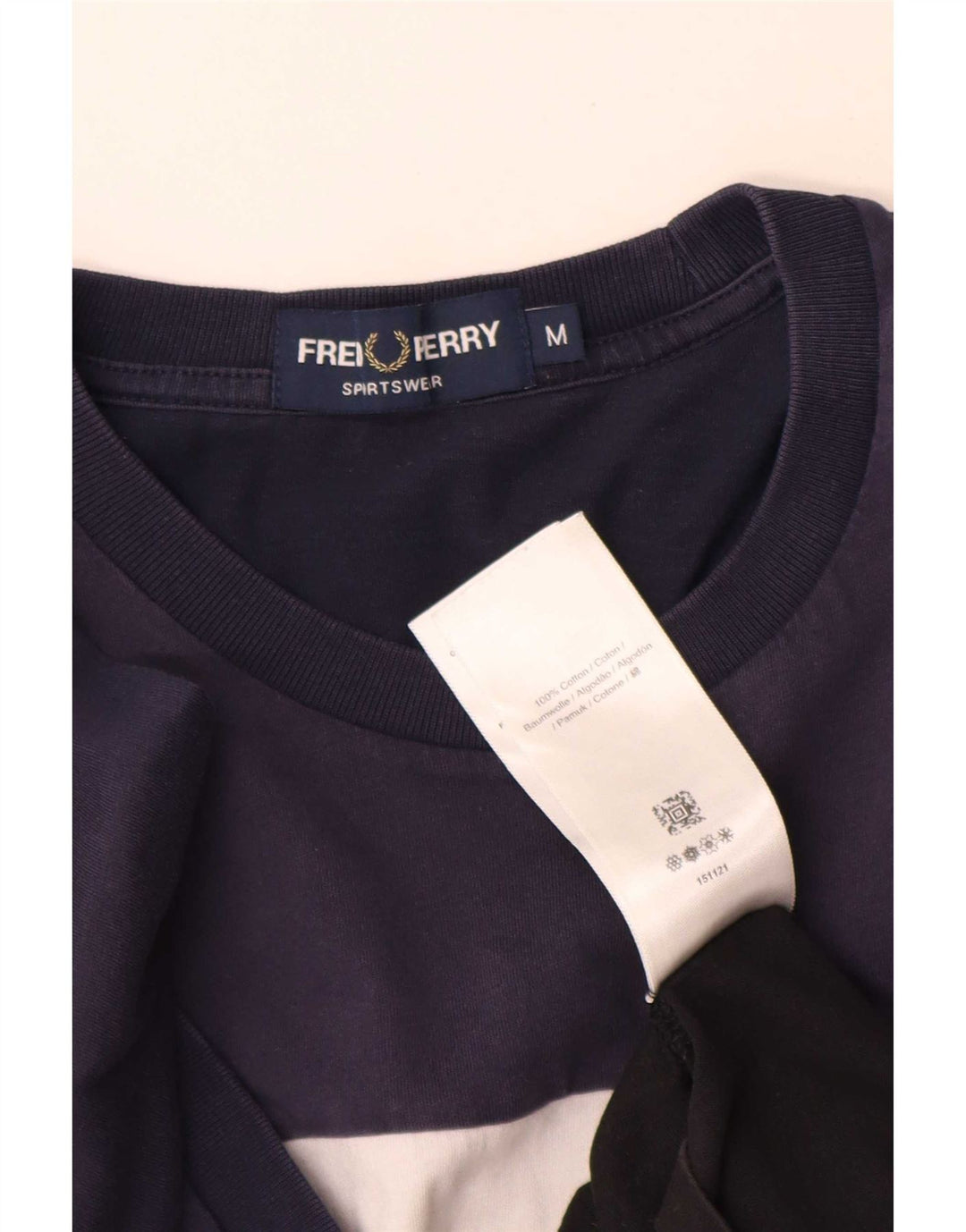 Fred Perry Mens Graphic T-Shirt Top Medium Black Colourblock Cotton