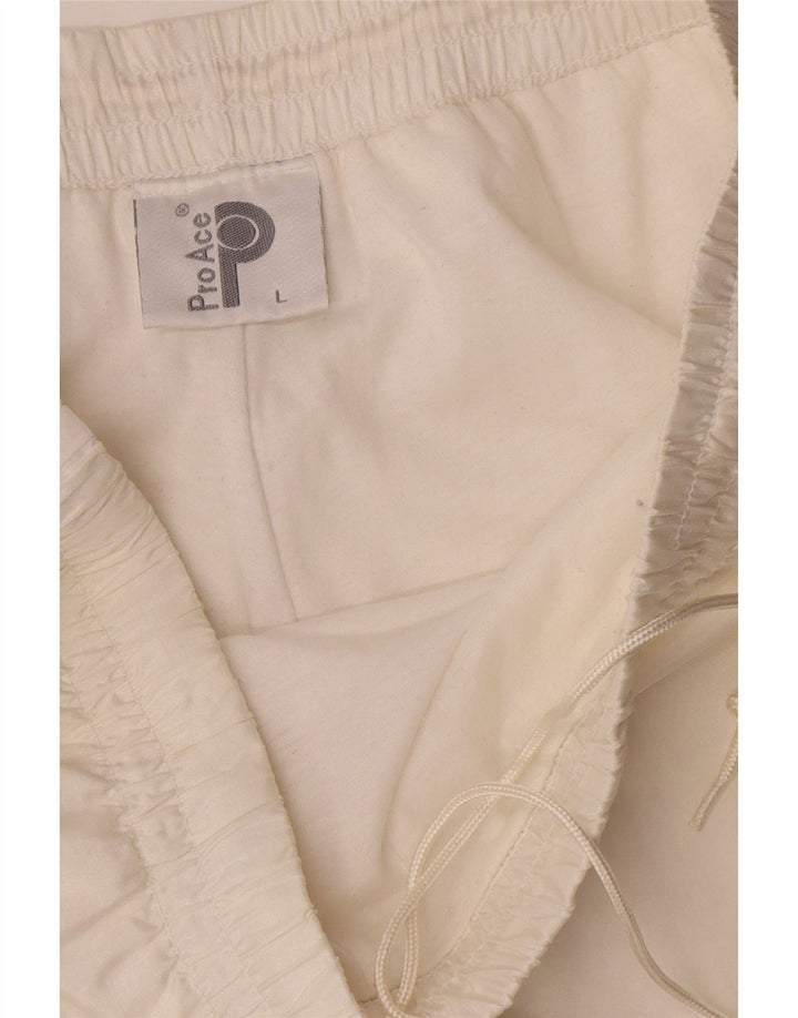 Pro Ace Mens Tracksuit Trousers Joggers Large  White Colourblock Polyamide