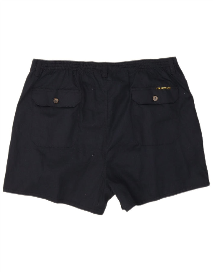 Crown Mens Pegged Chino Shorts W36 Large Navy Blue Cotton