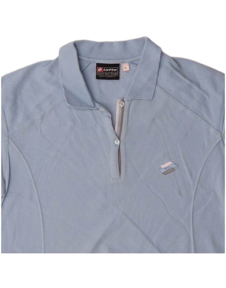 LOTTO Womens Polo Shirt UK 18 XL Blue Cotton