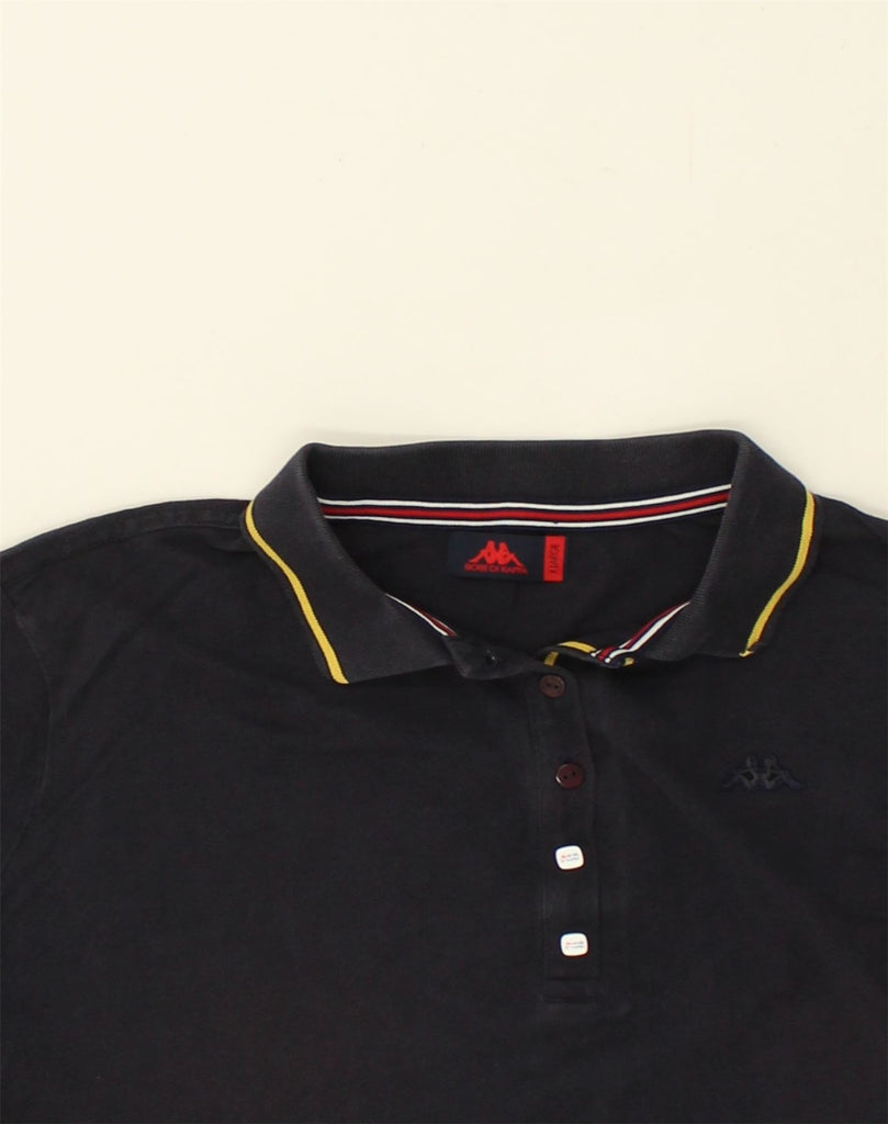 KAPPA Womens Polo Shirt UK 18 XL Black Cotton | Vintage Kappa | Thrift | Second-Hand Kappa | Used Clothing | Messina Hembry 