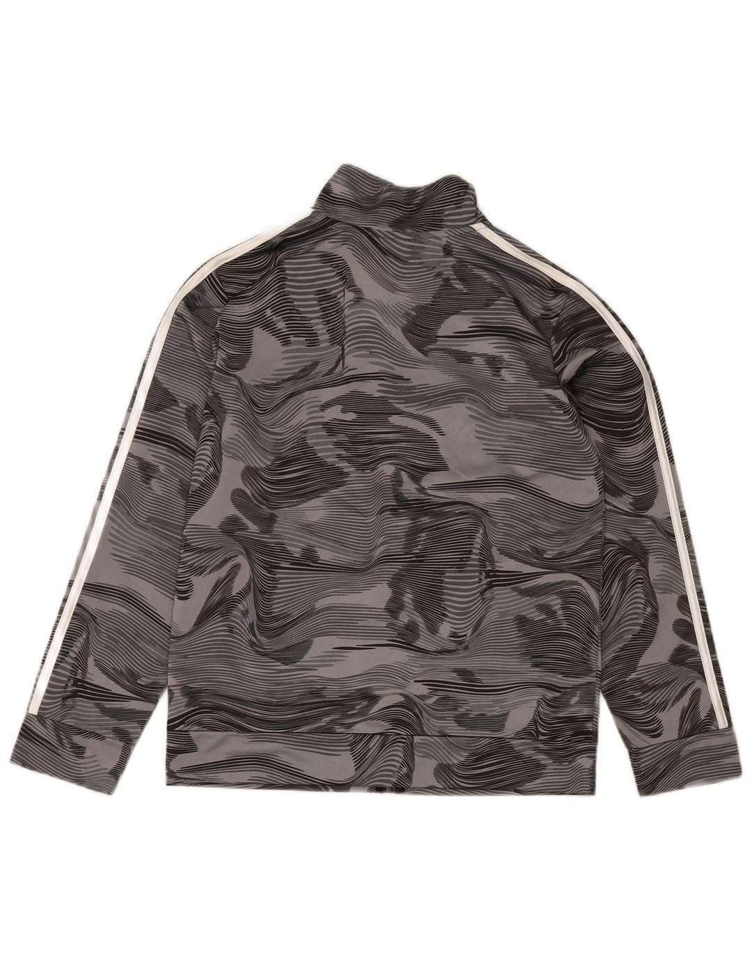 Adidas Boys Tracksuit Top Jacket 14-15 Years Large Grey Camouflage