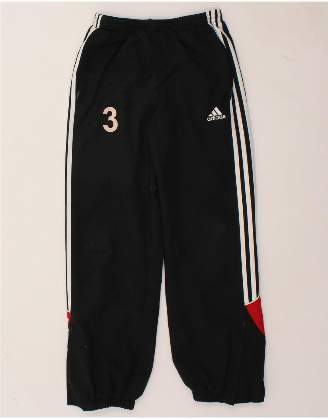 ADIDAS Boys Tracksuit Trousers 11-12 Years Black Polyester Vintage Adidas and Second-Hand Adidas from Messina Hembry 
