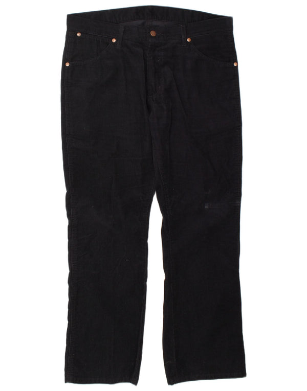 Wrangler Mens Dayton Straight Corduroy Trousers W34 L30 Navy Blue Cotton