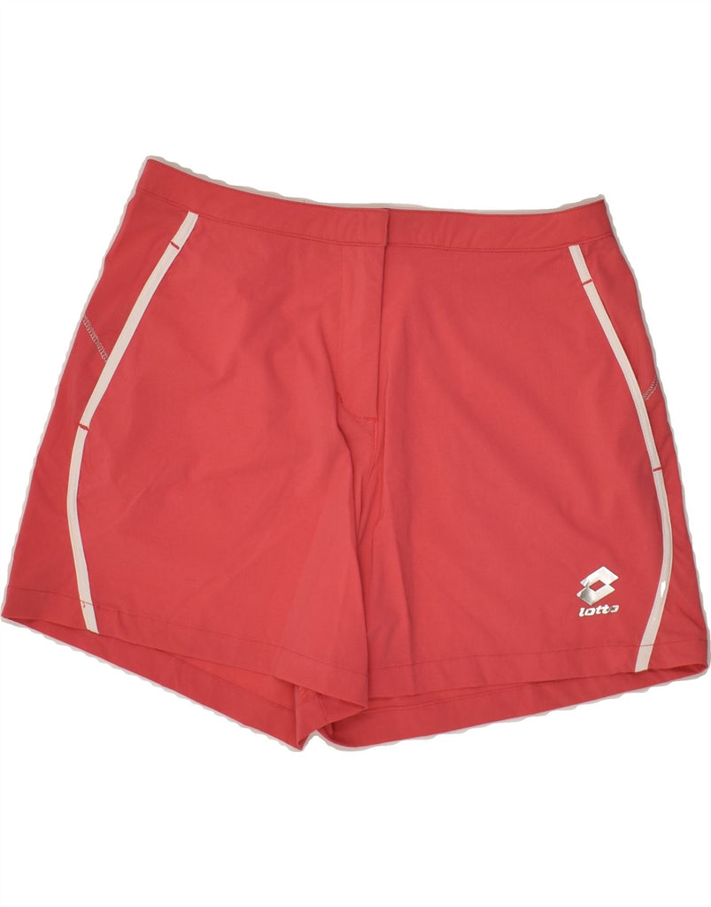 LOTTO Womens Sport Shorts UK 10 Small Red Nylon | Vintage Lotto | Thrift | Second-Hand Lotto | Used Clothing | Messina Hembry 