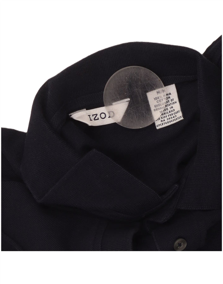 IZOD Mens Polo Shirt Medium Navy Blue Cotton