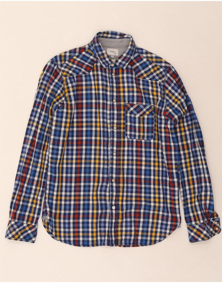 PEPE JEANS Mens Flannel Shirt Medium Multicoloured Check Cotton Vintage PEPE Jeans and Second-Hand PEPE Jeans from Messina Hembry 