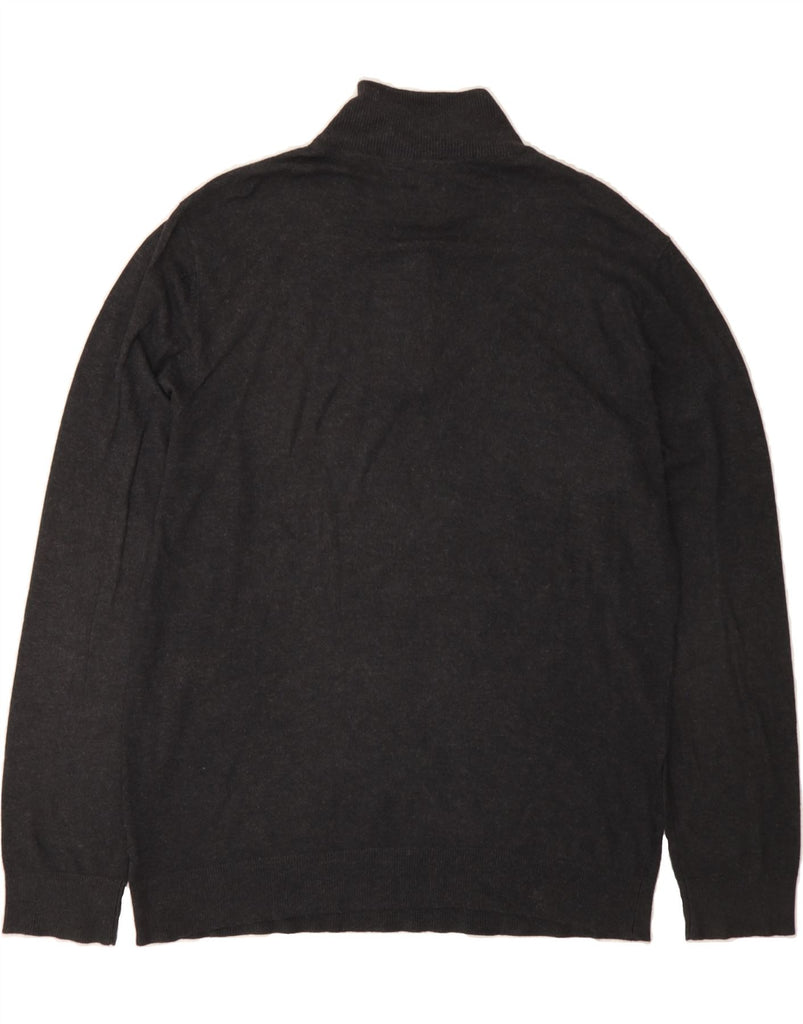 FRENCH CONNECTION Mens Zip Neck Jumper Sweater Large Grey Viscose Vintage French Connection and Second-Hand French Connection from Messina Hembry 
