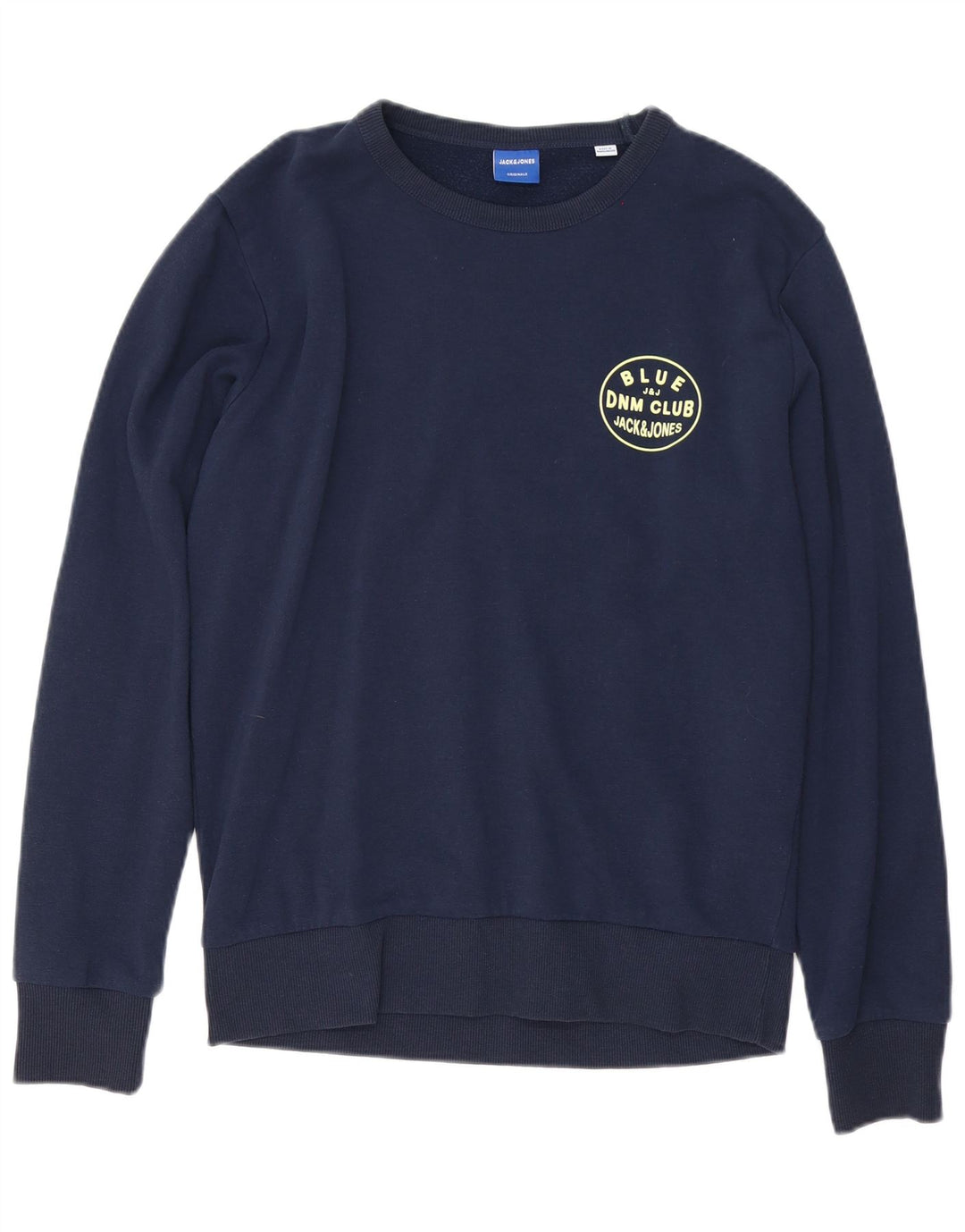 JACK & JONES Mens Sweatshirt Jumper Small Navy Blue Cotton