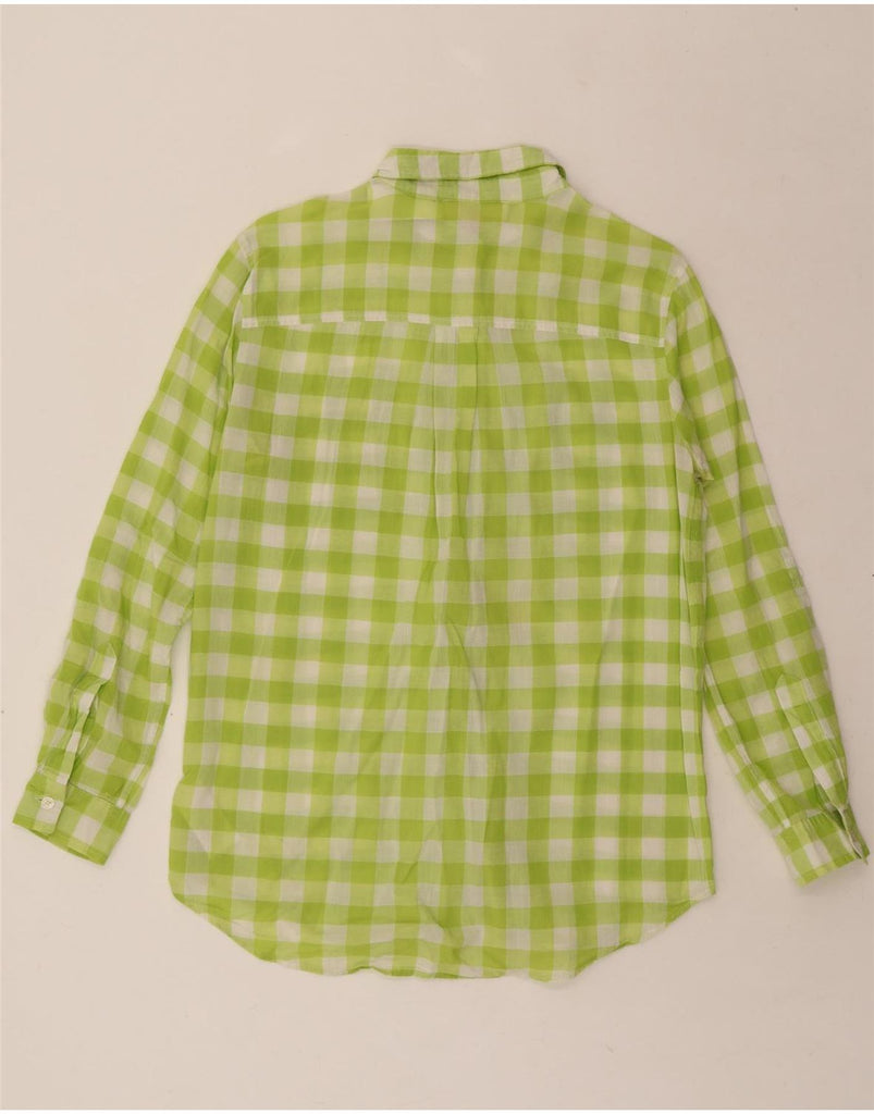 MICHAEL KORS Womens Loose Fit Longline Shirt UK 10 Small Green Gingham Vintage Michael Kors and Second-Hand Michael Kors from Messina Hembry 