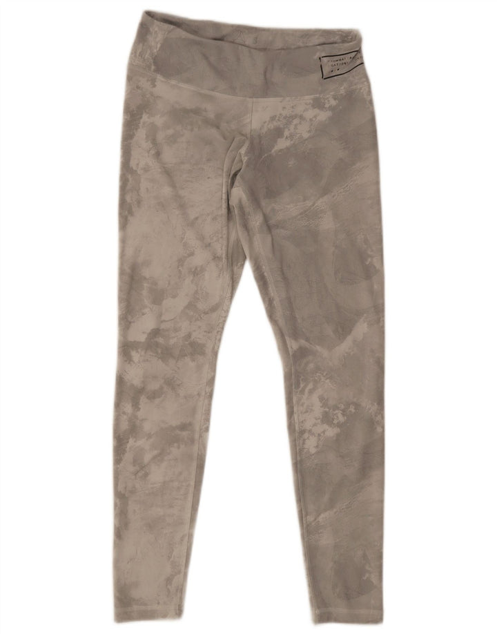 Reebok Womens Leggings UK 8/10 Small  Grey Tie Dye