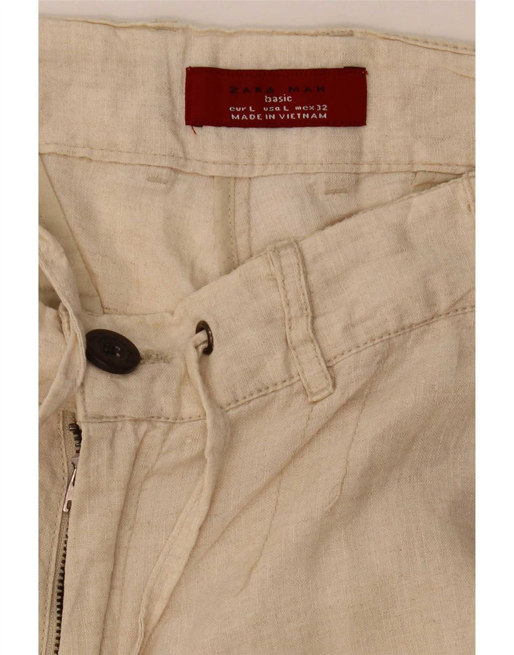 Zara Mens Chino Shorts Large W32 Beige