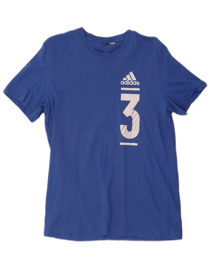 Adidas Mens Graphic T-Shirt Top Medium Blue