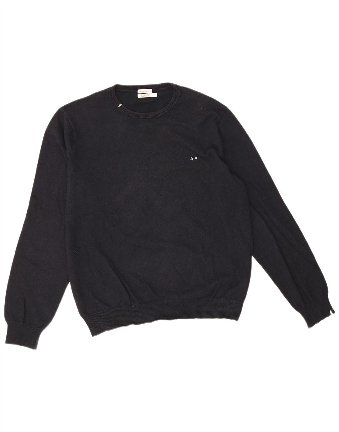 Sun68 Mens Crew Neck Jumper Sweater Large Black Cotton