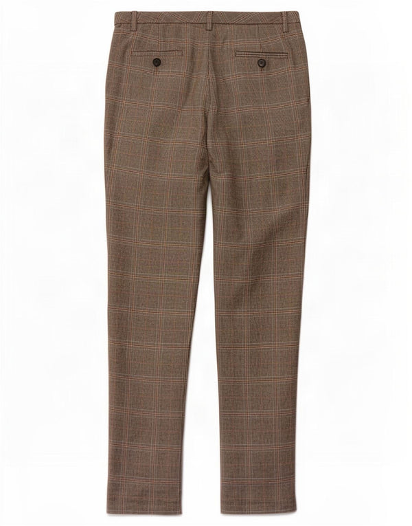 Massimo Dutti Womens Chino Trousers EU 38 Small W28 L30 Grey Houndstooth