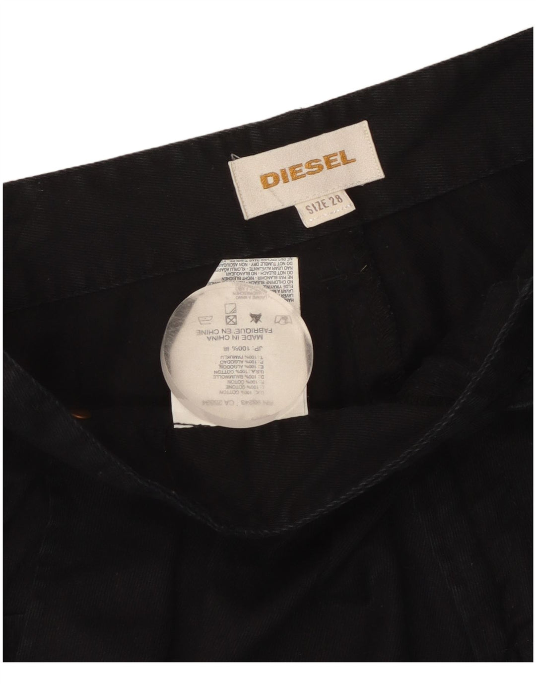 Diesel Womens Cropped Trousers W32 L25 Black Cotton
